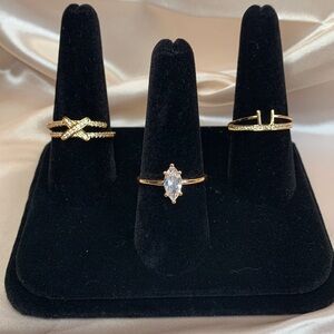 3 PC Set - NEW Pretty Bird Real Rose Gold Plated Rings Size 9